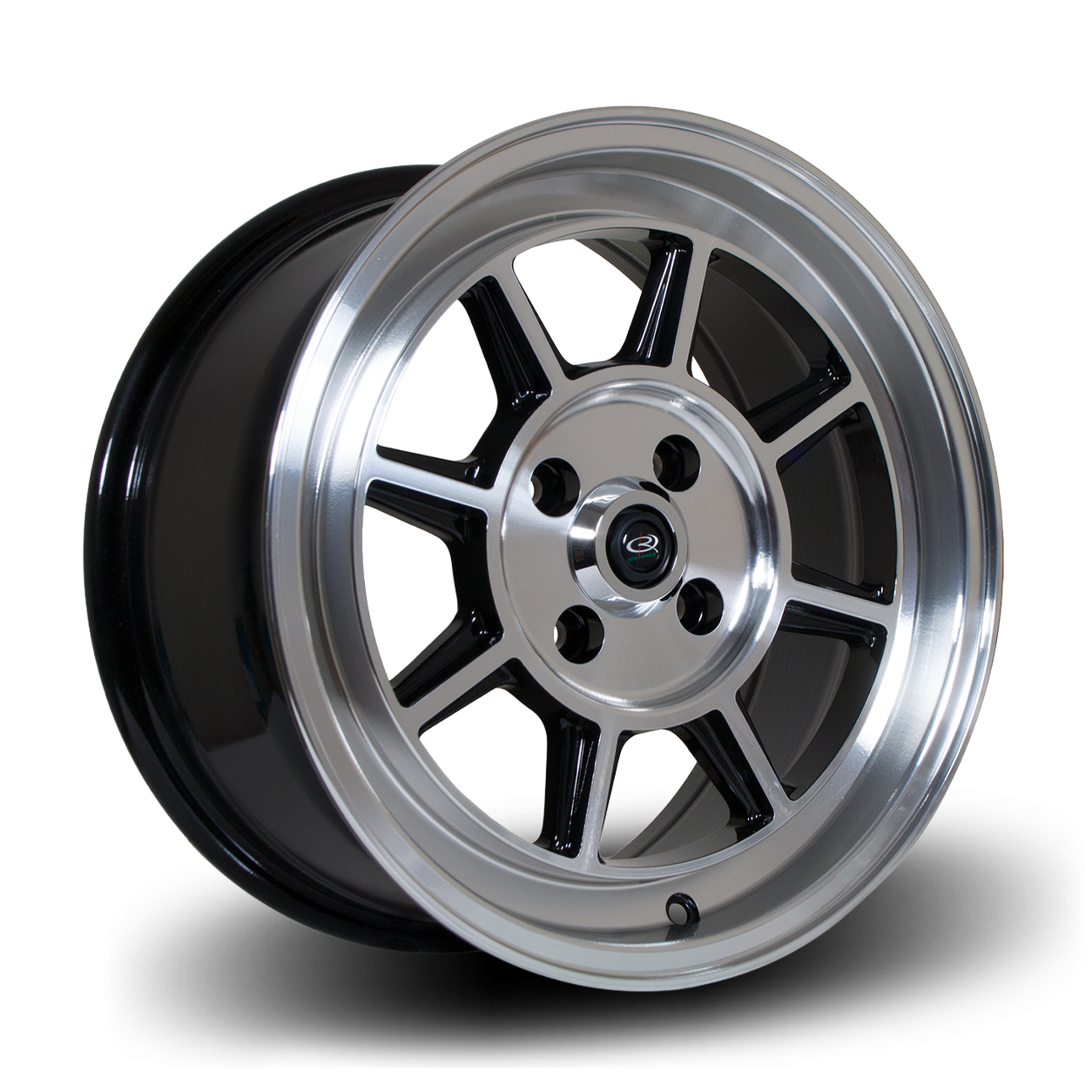 Rota BM8, 15 x 7 inch, 4x100 PCD, ET35 in Black with Polished Face, Single Rim