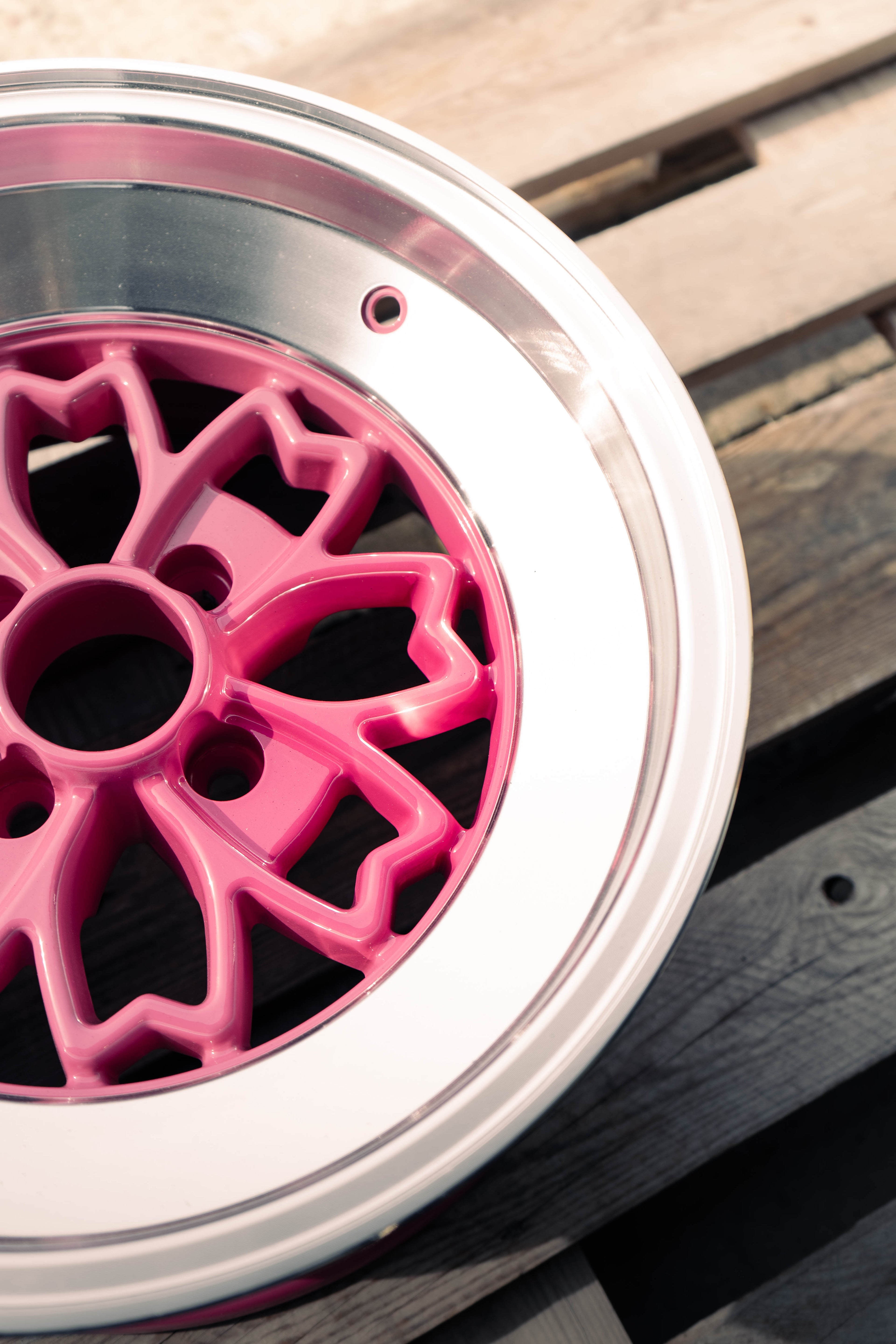 Rota Aleica, 15 x 8 inch, 4x114 PCD, ET0 in Pink with Polished Lip, Single Rim