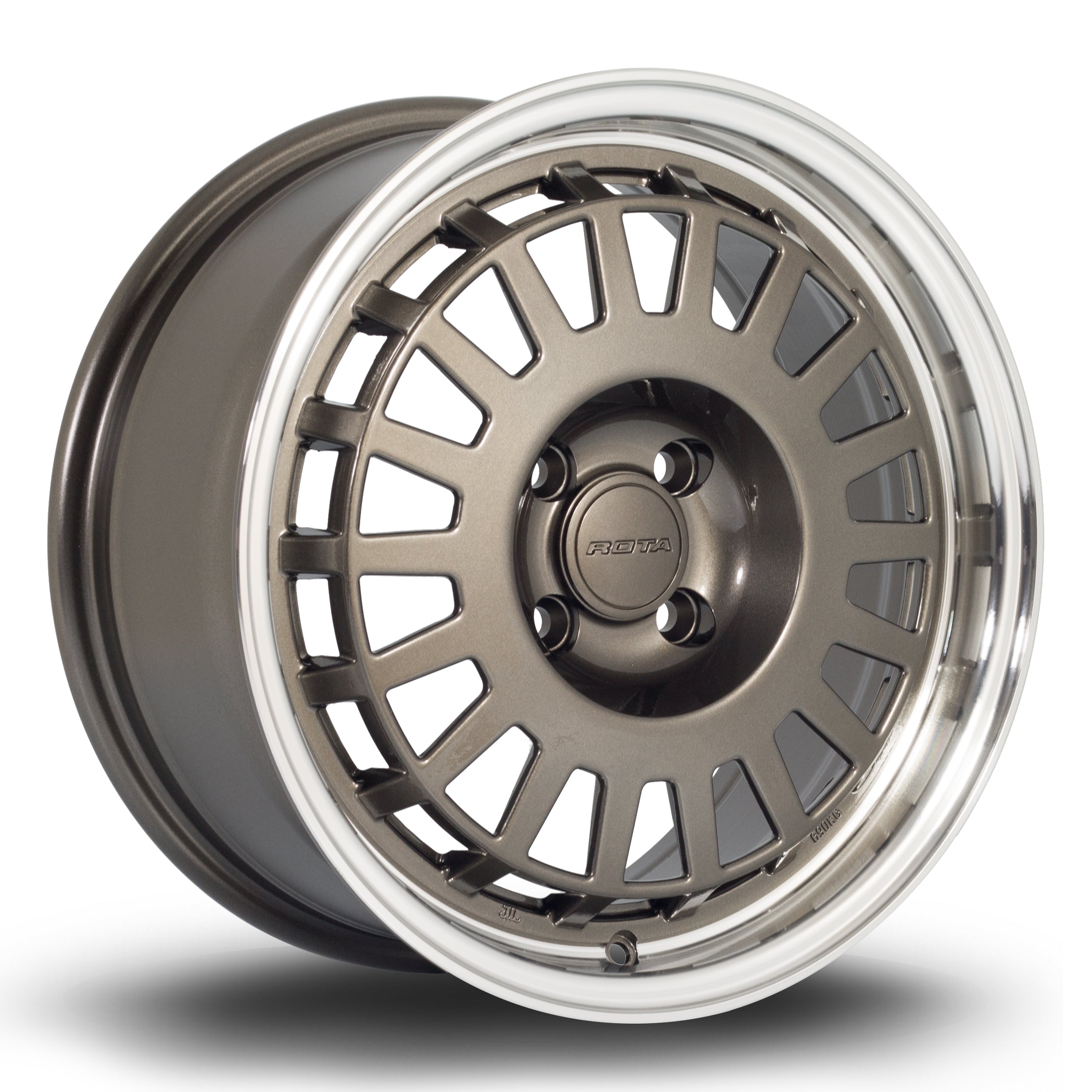 Rota EG6, 16 x 7 inch, 4x100 PCD, ET35 in Gunmetal with Polished Lip, Single Wheel