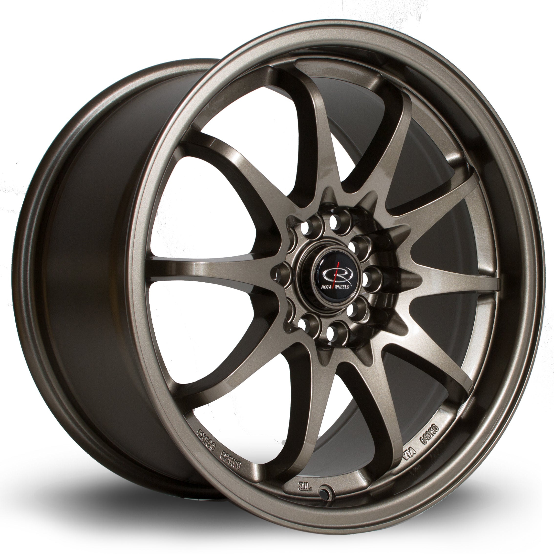 Rota Fighter, 17 x 9 inch, 5x100/5x114 PCD, ET50 in Bronze, Single Wheel