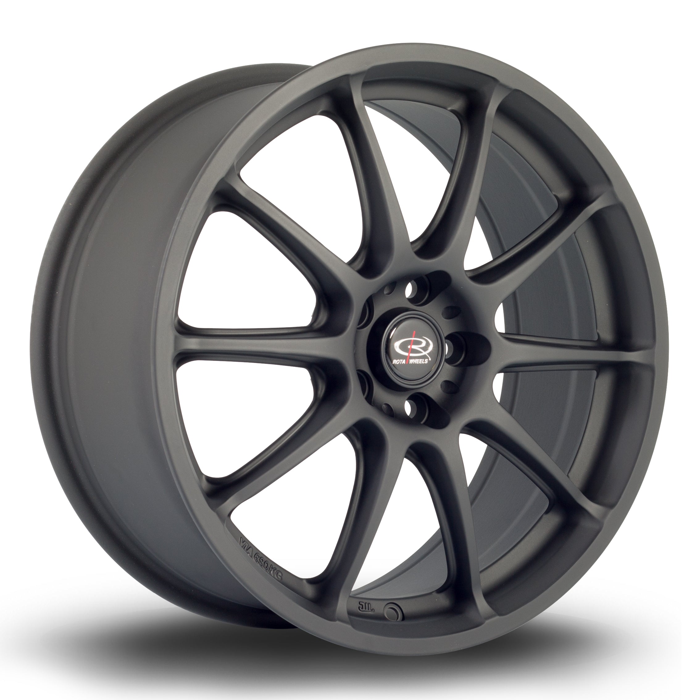 Rota Gra, 17 x 7.5 inch, 5x100 PCD, ET48 in Flat Black 2, Single Wheel