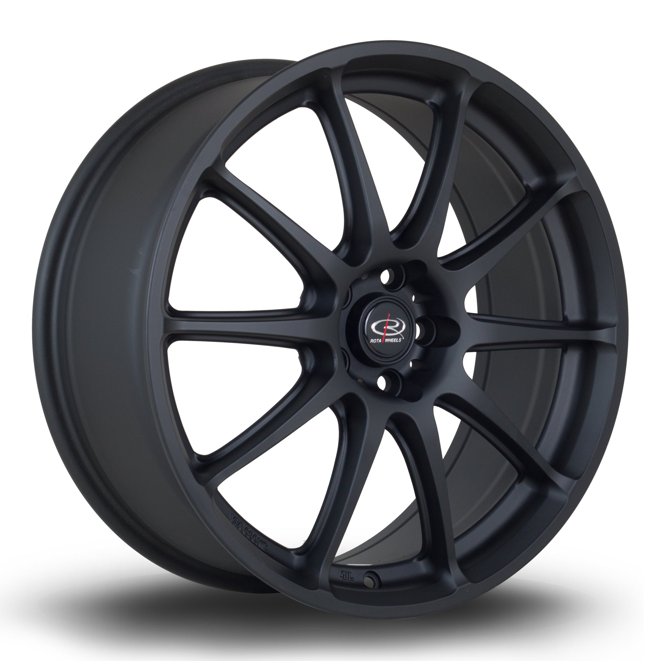 Rota Gra, 18 x 7.5 inch, 5x100 PCD, ET48 in Flat Black 2, Single Wheel