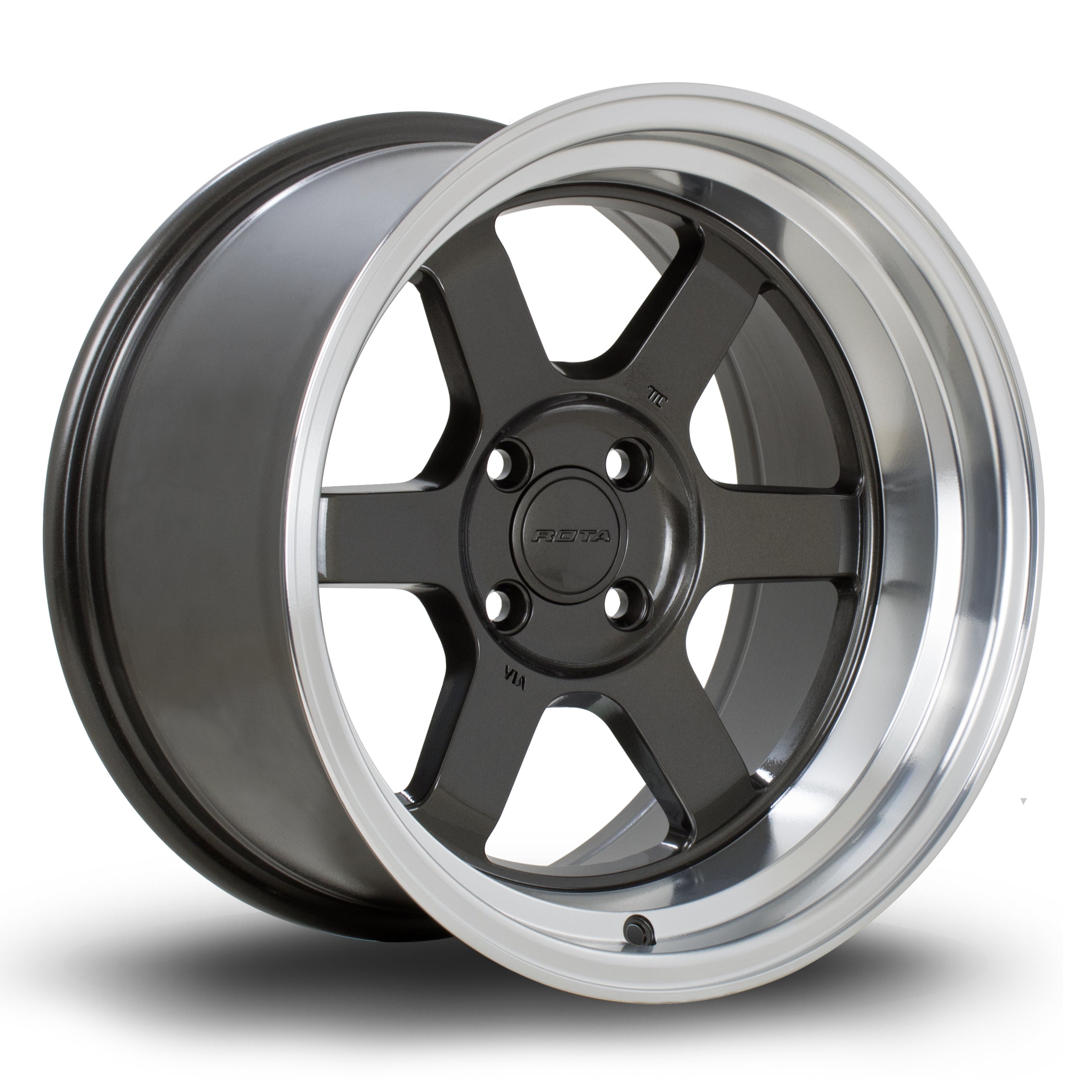 Rota Grid-V, 16 x 9 inch, 4x100 PCD, ET0 in Gunmetal with Polished Lip, Single Wheel