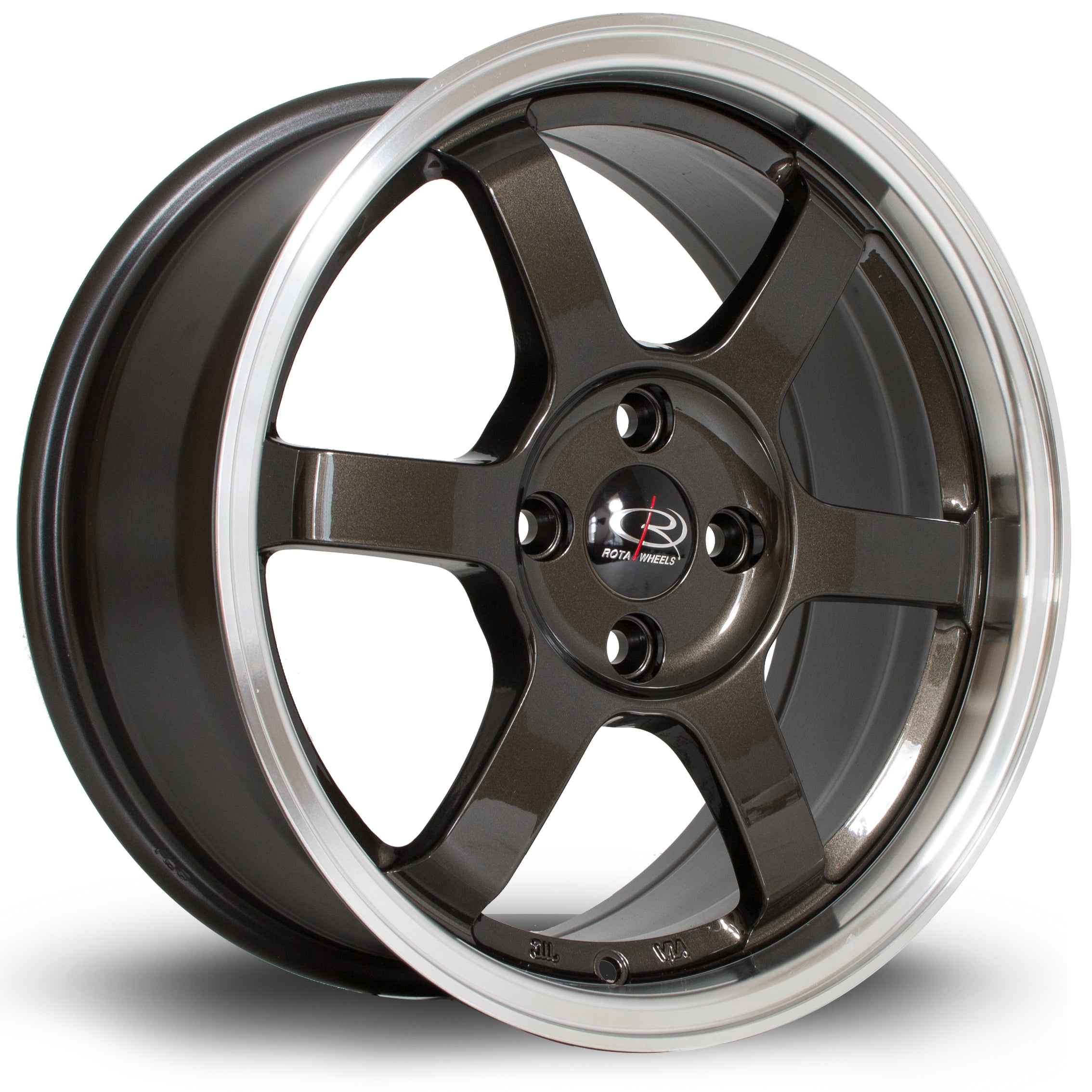 Rota Grid, 16 x 7 inch, 4x100 PCD, ET40 in Gunmetal with Polished Lip, Single Wheel