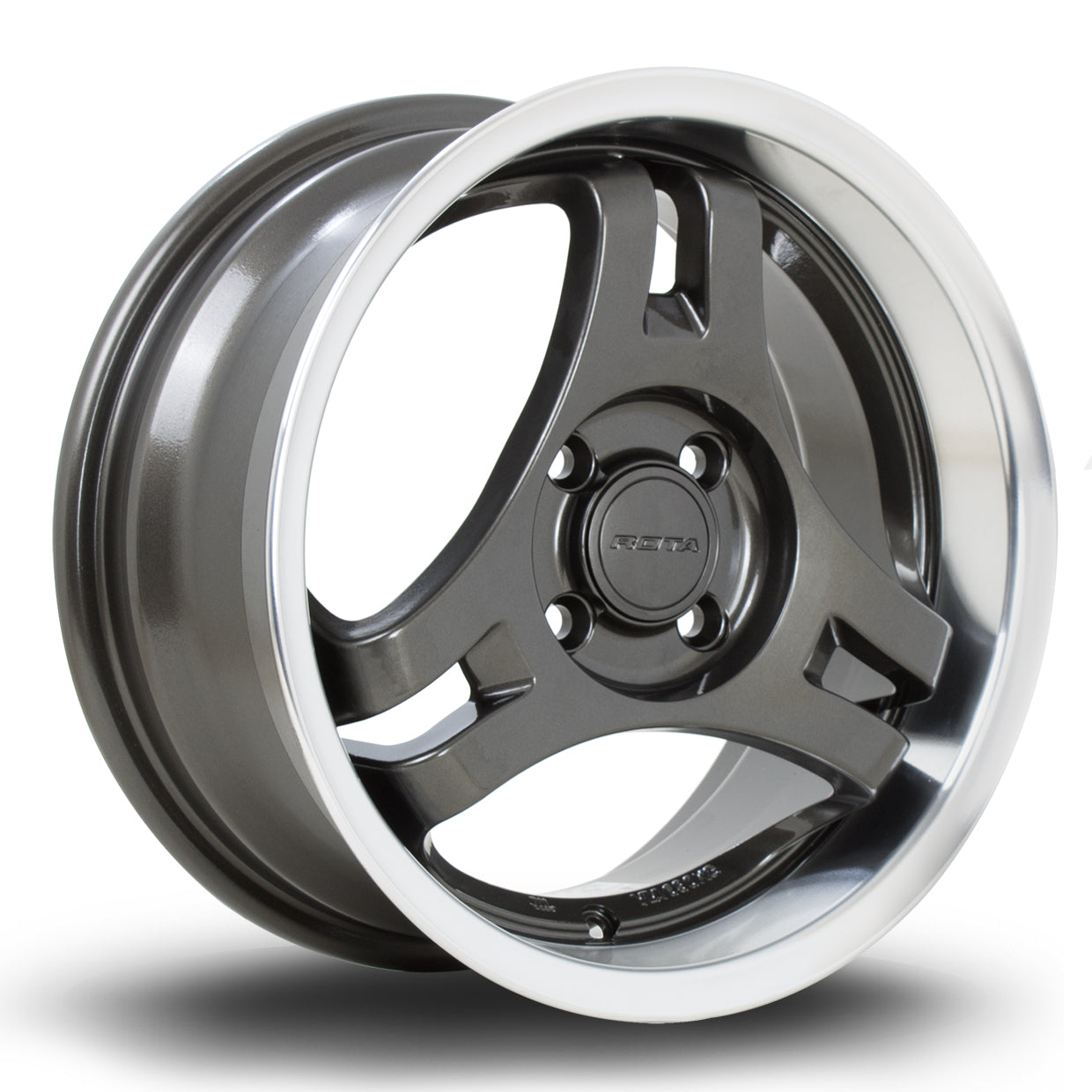 Rota HM3, 15 x 7 inch, 4x100 PCD, ET40 in Gunmetal with Polished Lip, Single Wheel