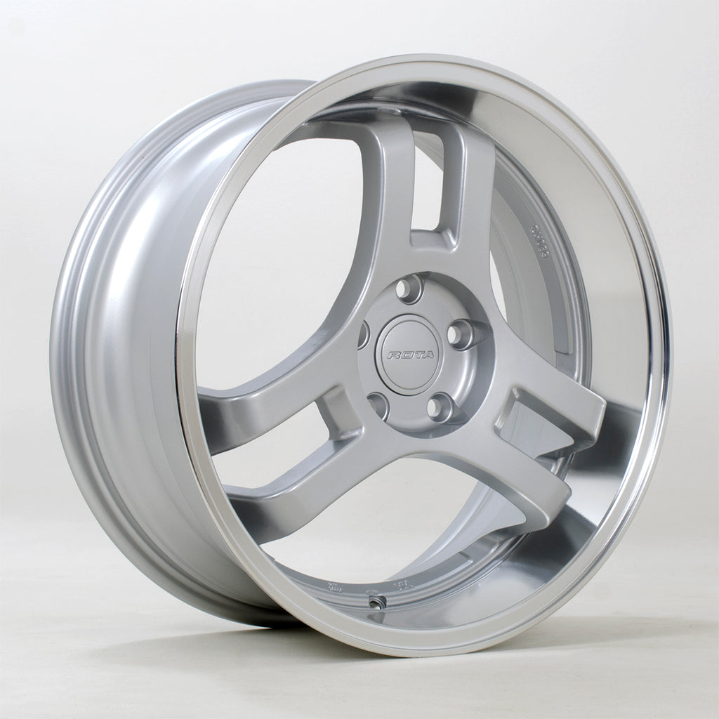 Rota HM3, 18 x 8 inch, 5x120 PCD, ET40 in Silver with Polished Lip, Single Wheel