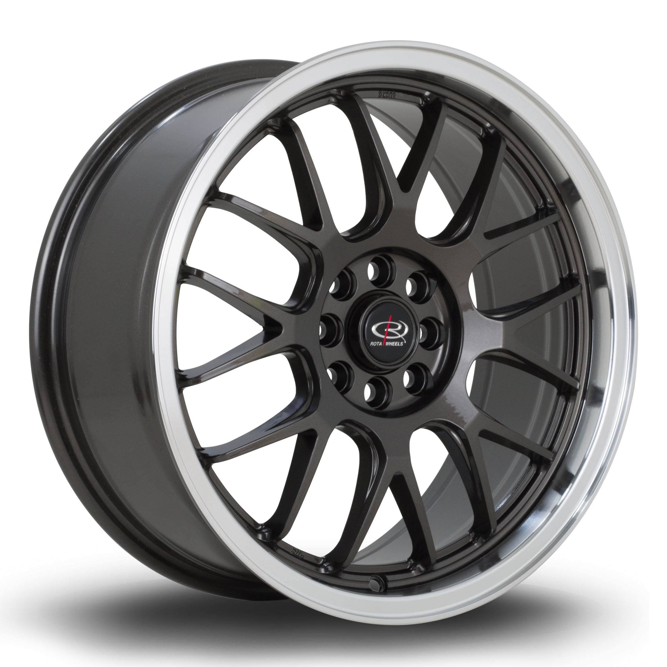 Rota MXR, 17 x 7.5 inch, 4x108/4x100 PCD, ET40 in Gunmetal with Polished Lip, Single Wheel