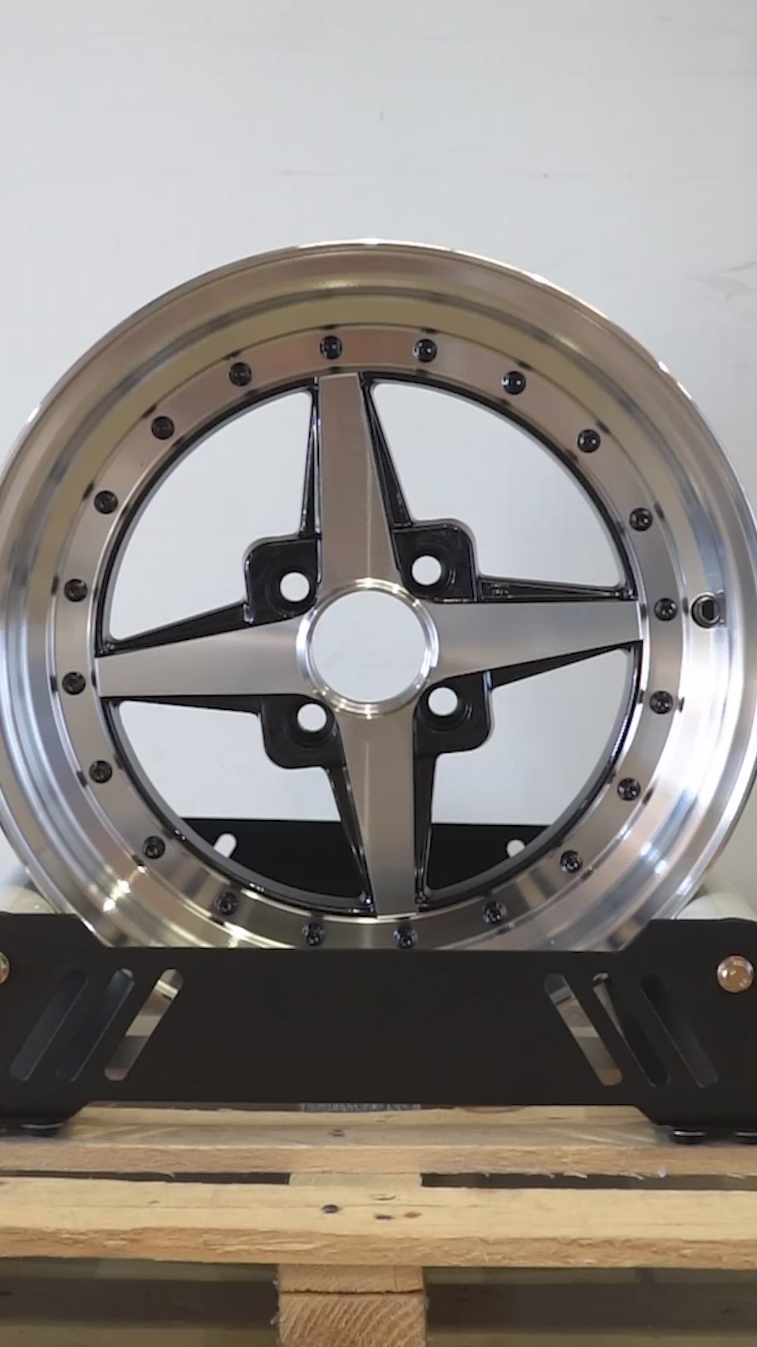 Rota Zero, 15 x 7 inch, 4100 PCD, ET35 Black with Polished Face