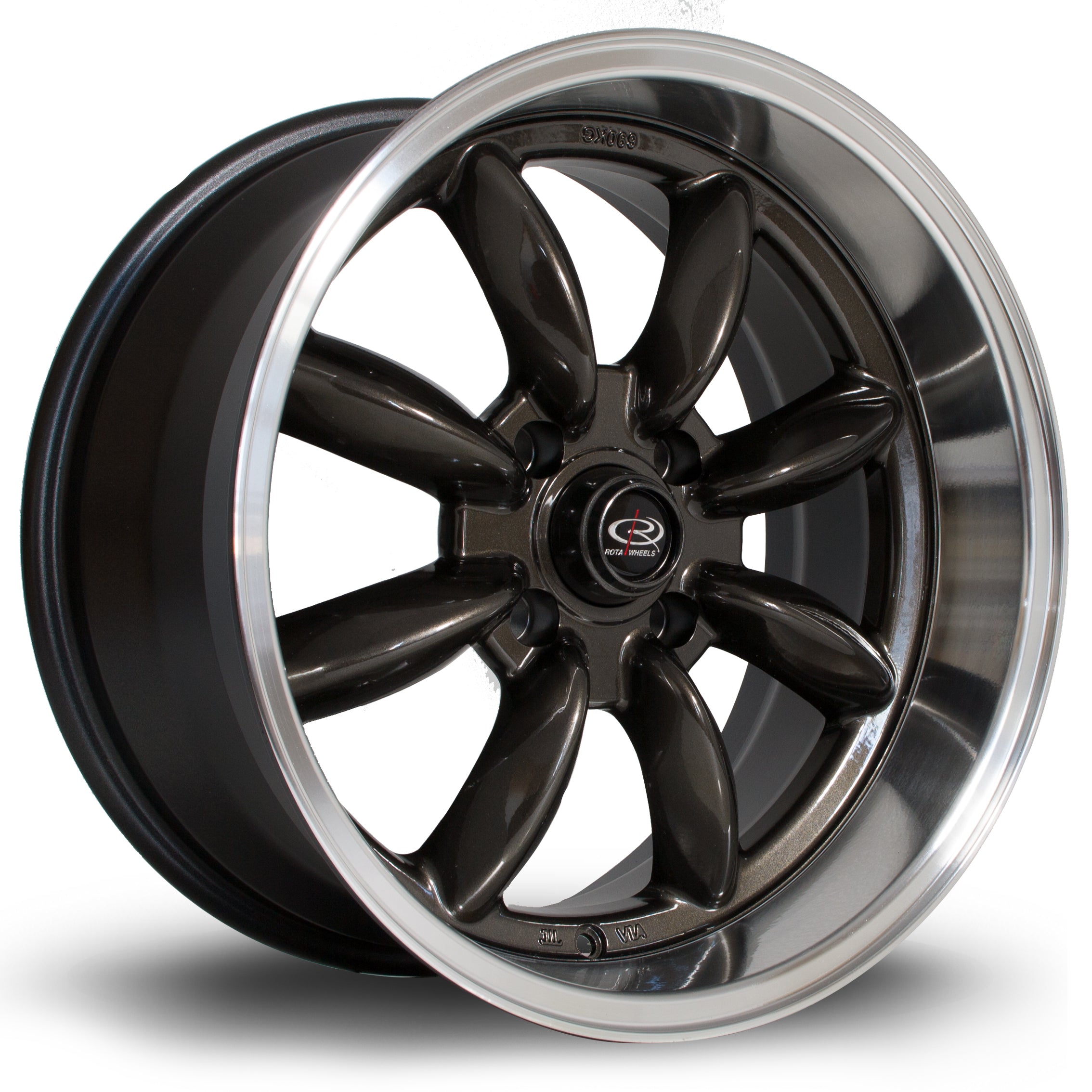 Rota RBR, 17 x 8.5 inch, 4x114 PCD, ET4 in Gunmetal with Polished Lip, Single Wheel
