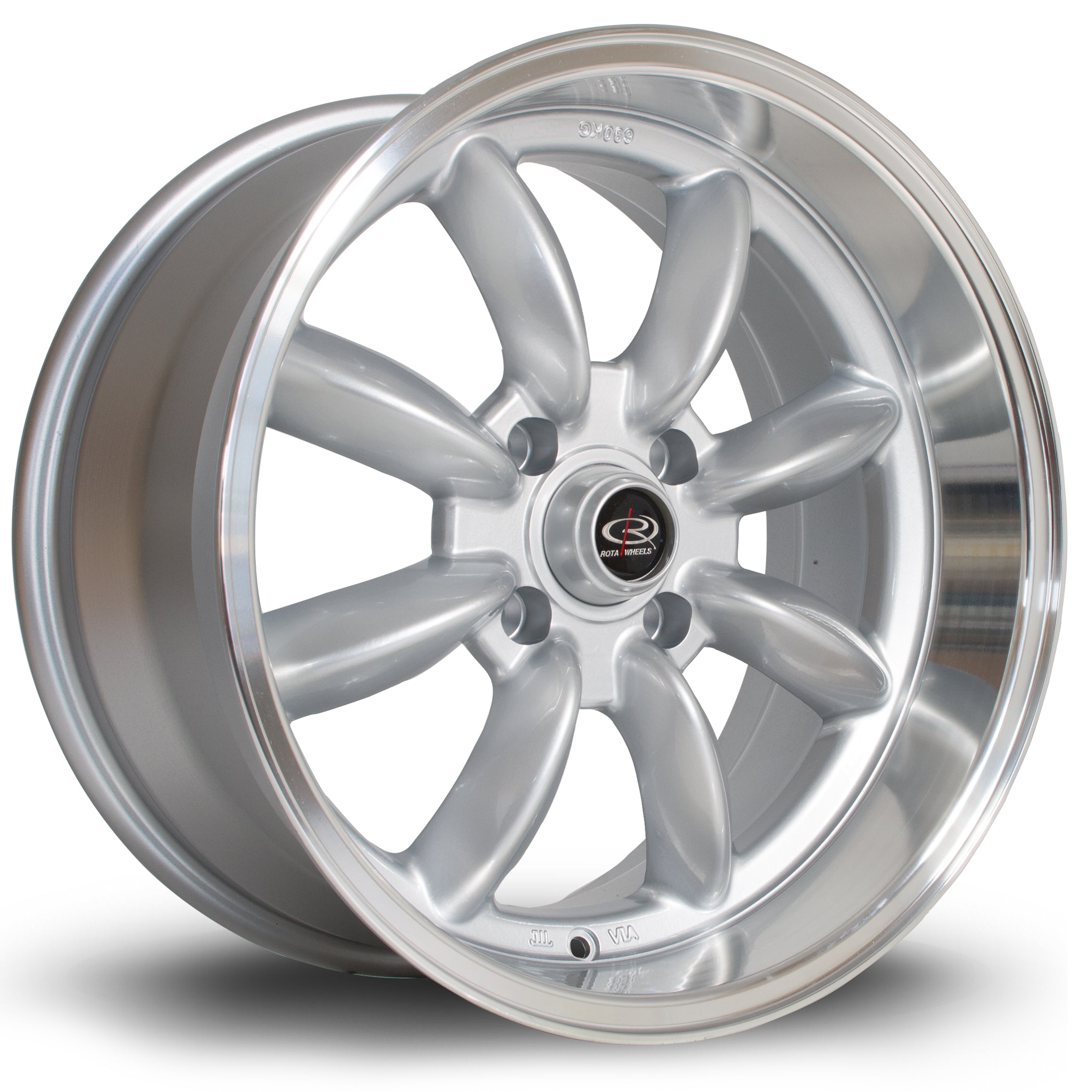 Rota RBR, 17 x 8.5 inch, 4x114 PCD, ET4 in Silver with Polished Lip, Single Wheel