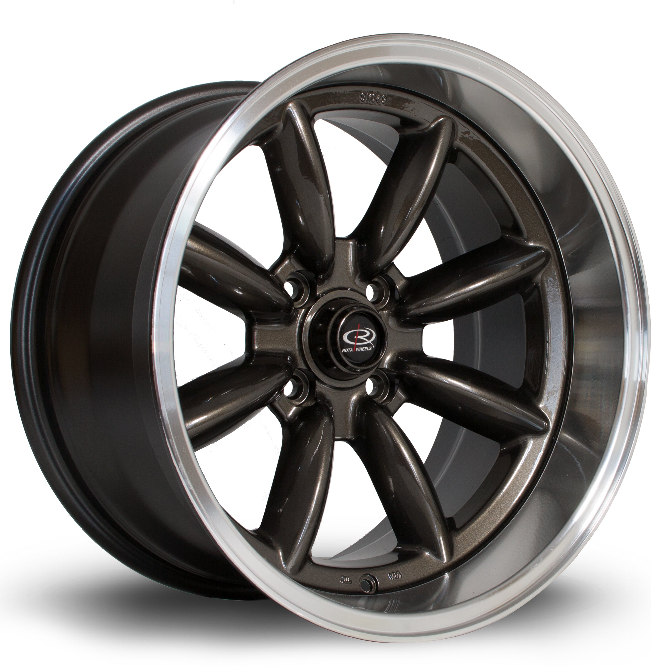 Rota RBX, 17 x 9.5 inch, 4x114 PCD, ET-19 in Gunmetal with Polished Lip, Single Wheel