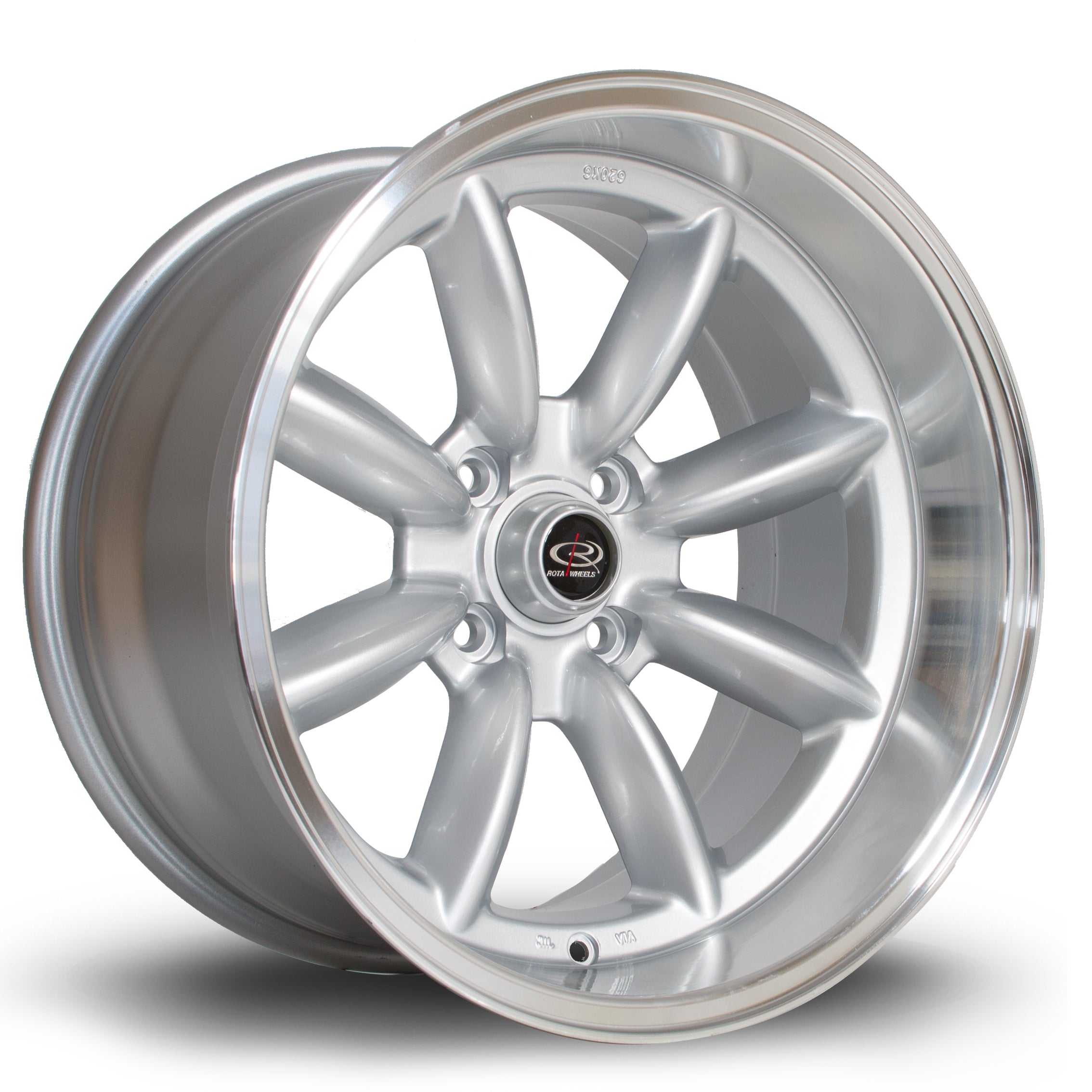 Rota RBX, 17 x 9.5 inch, 4x114 PCD, ET-19 in Silver with Polished Lip, Single Wheel
