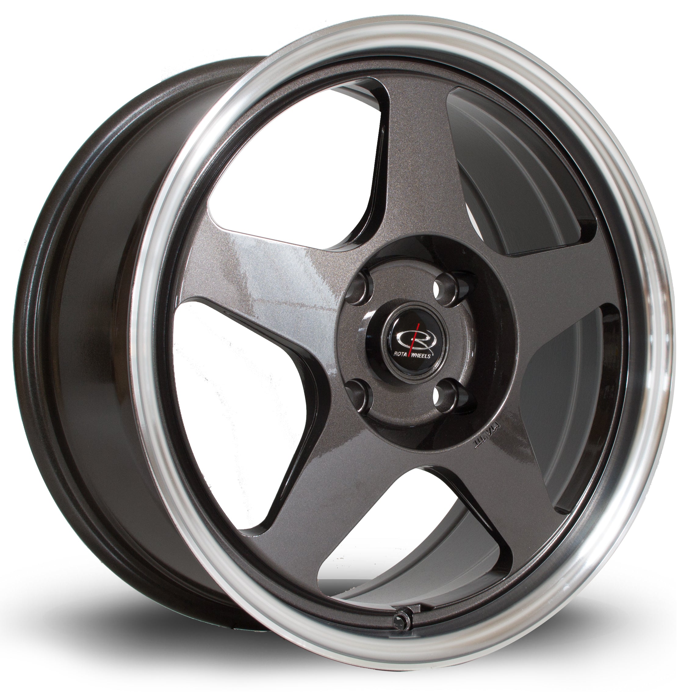 Rota Slip, 17 x 7.5 inch, 4x100 PCD, ET45 in Gunmetal with Polished Lip, Single Wheel
