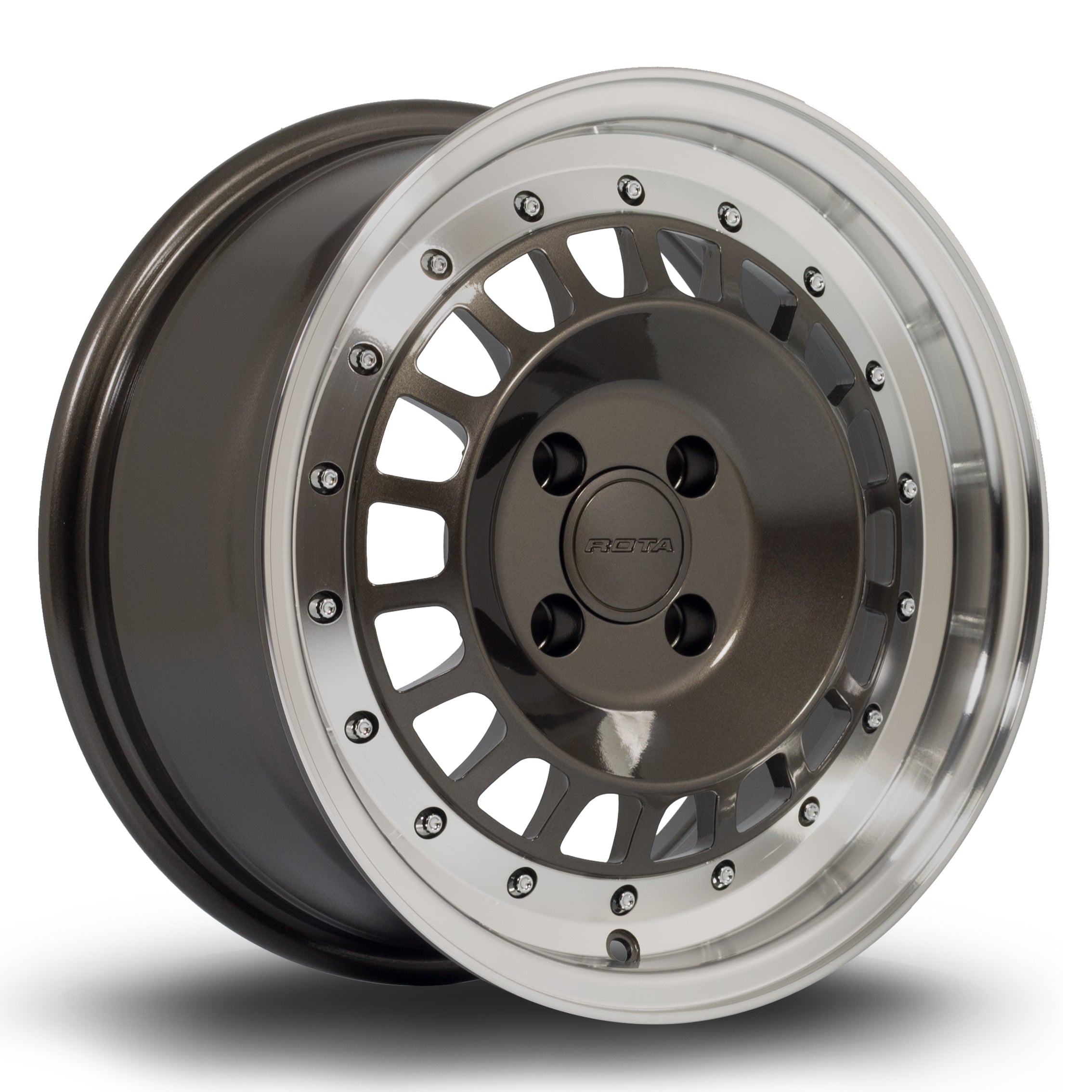Rota Speciale, 15 x 7 inch, 4x100 PCD, ET20 in Gunmetal with Polished Lip, Single Wheel