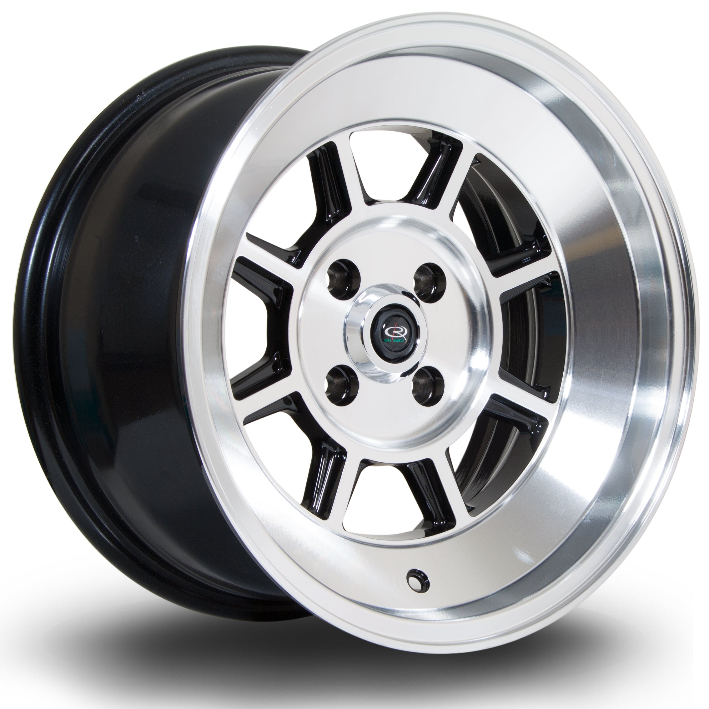 Rota BM8, 15 x 8 inch, 4100 PCD, ET10 Black with Polished Face - Rotashop
