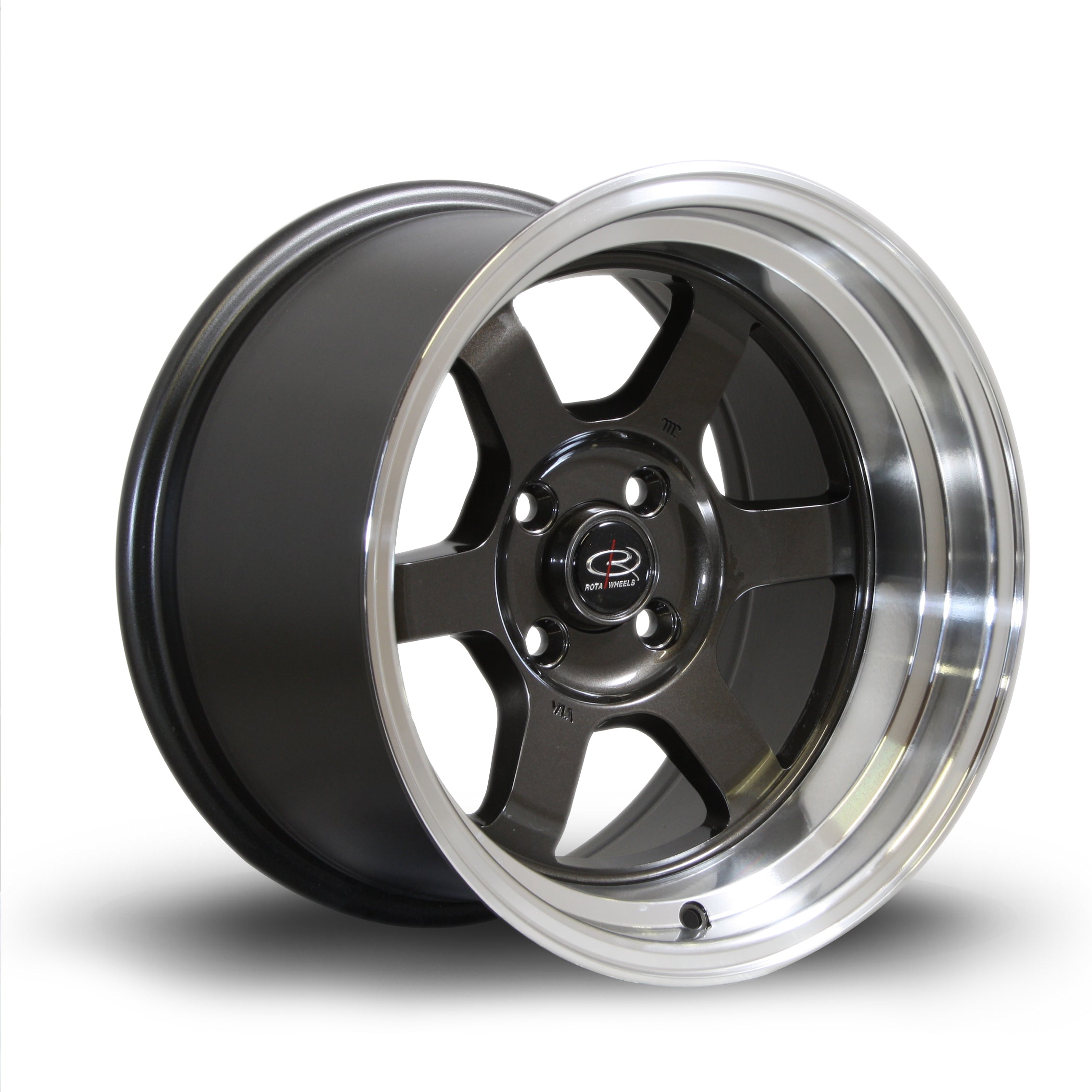 Rota Grid-V, 15 x 9 inch, 4100 PCD, ET0 Gunmetal Polished Lip - Rotashop