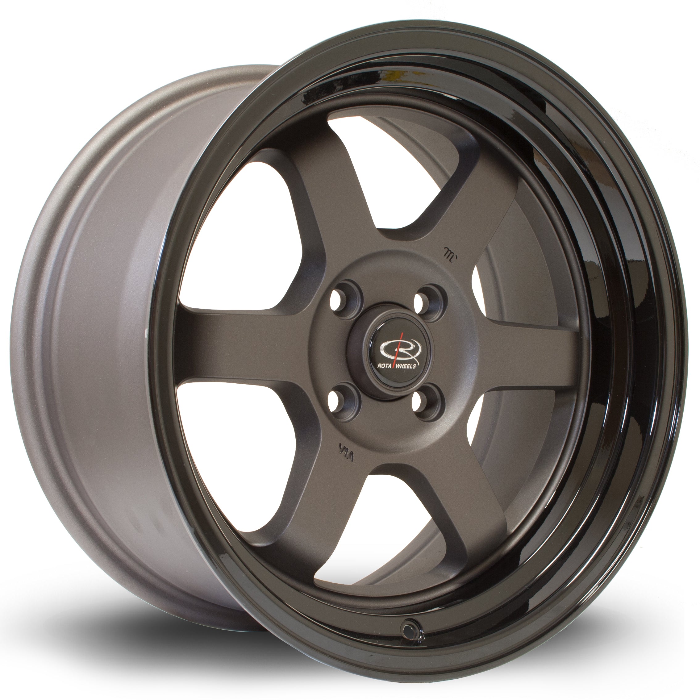 Rota Grid-V, 16 x 8 inch, 4100 PCD, ET20 Flat Gunmetal with Gloss Black Lip - Rotashop