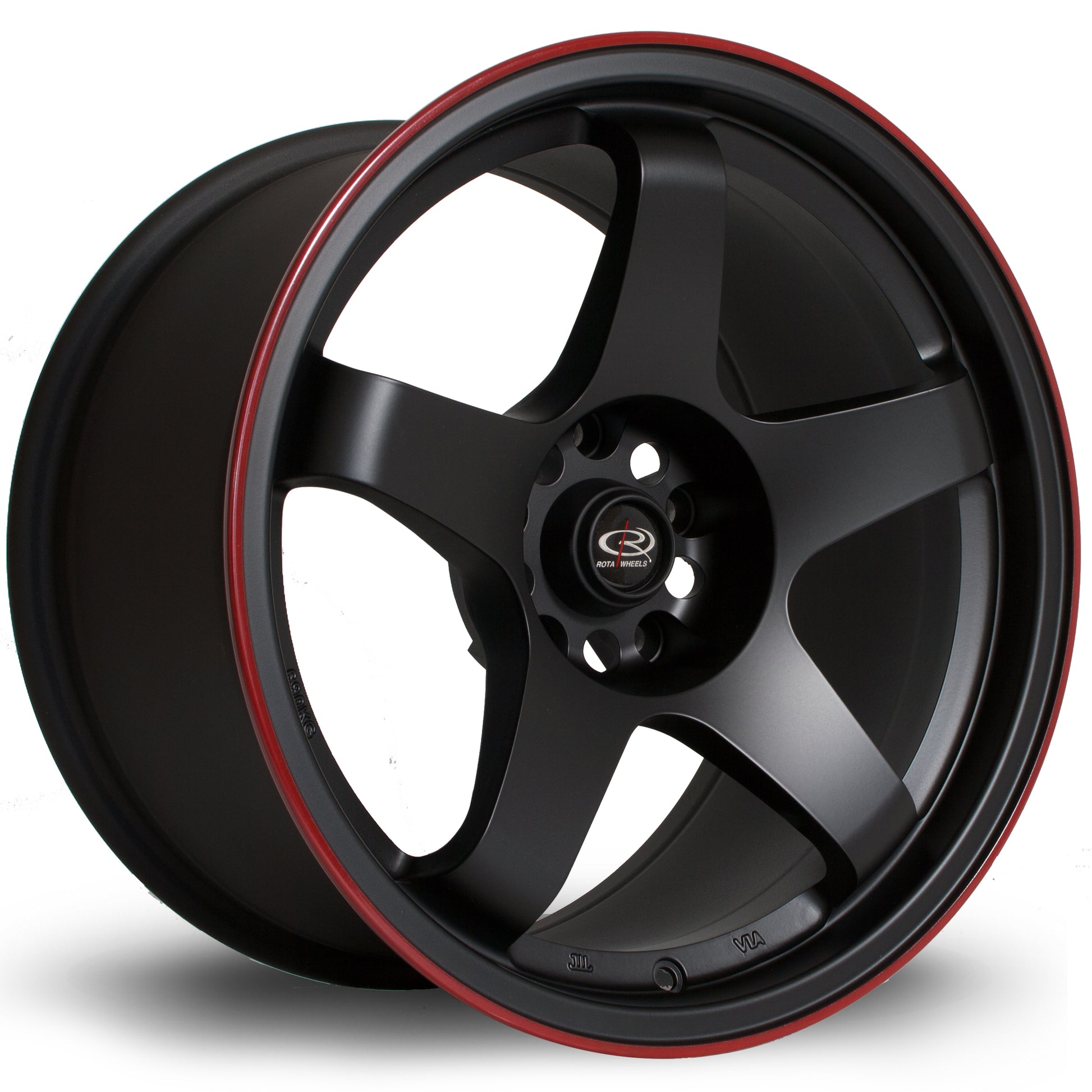 Rota GTR, 17 x 9.5 inch, 5114 PCD, ET30 Flat black Red Lip - Rotashop