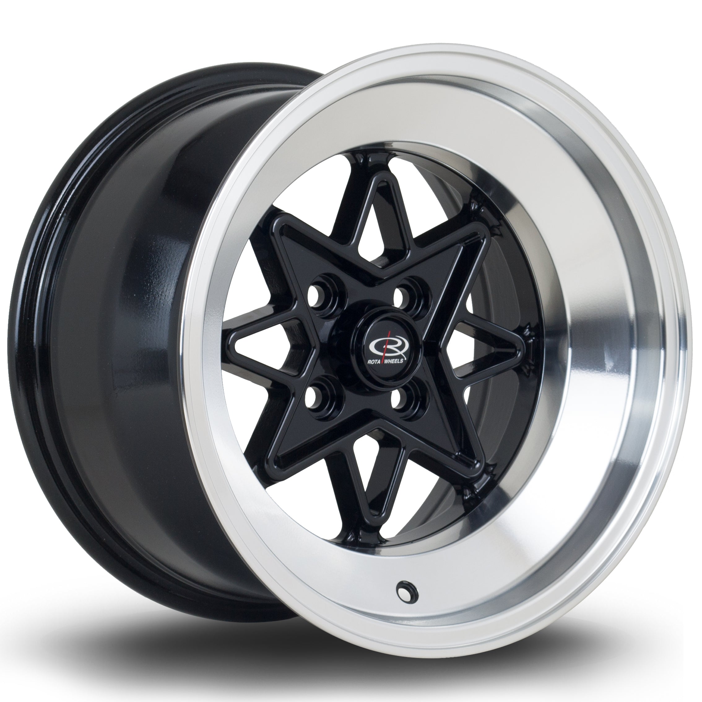 Rota Hachi, 15 x 9 inch, 4100 PCD, ET0, Gloss Black with Polished