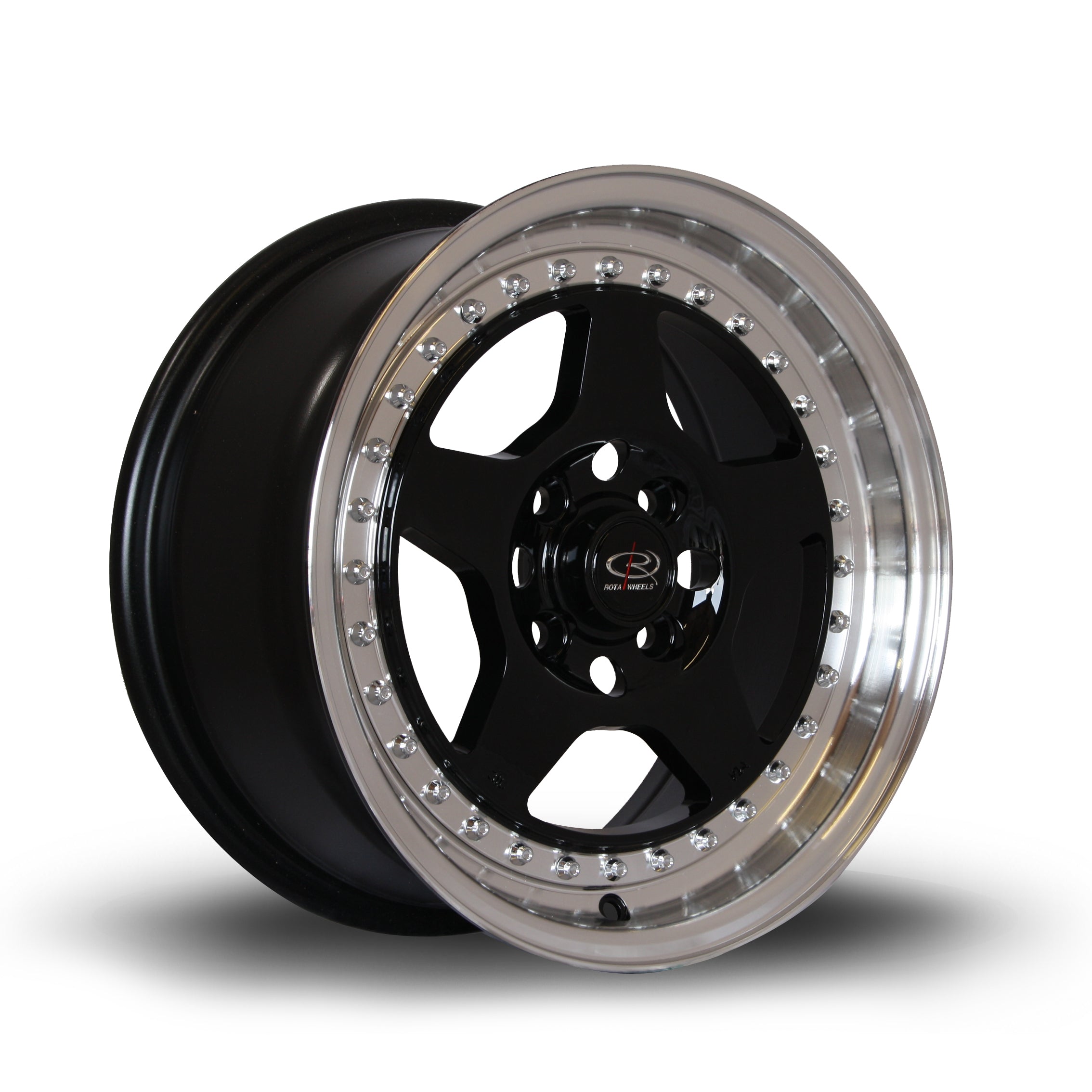 Rota Kyusha, 15 x 7 inch, 4100 PCD, ET38 Black Polished Lip - Rotashop