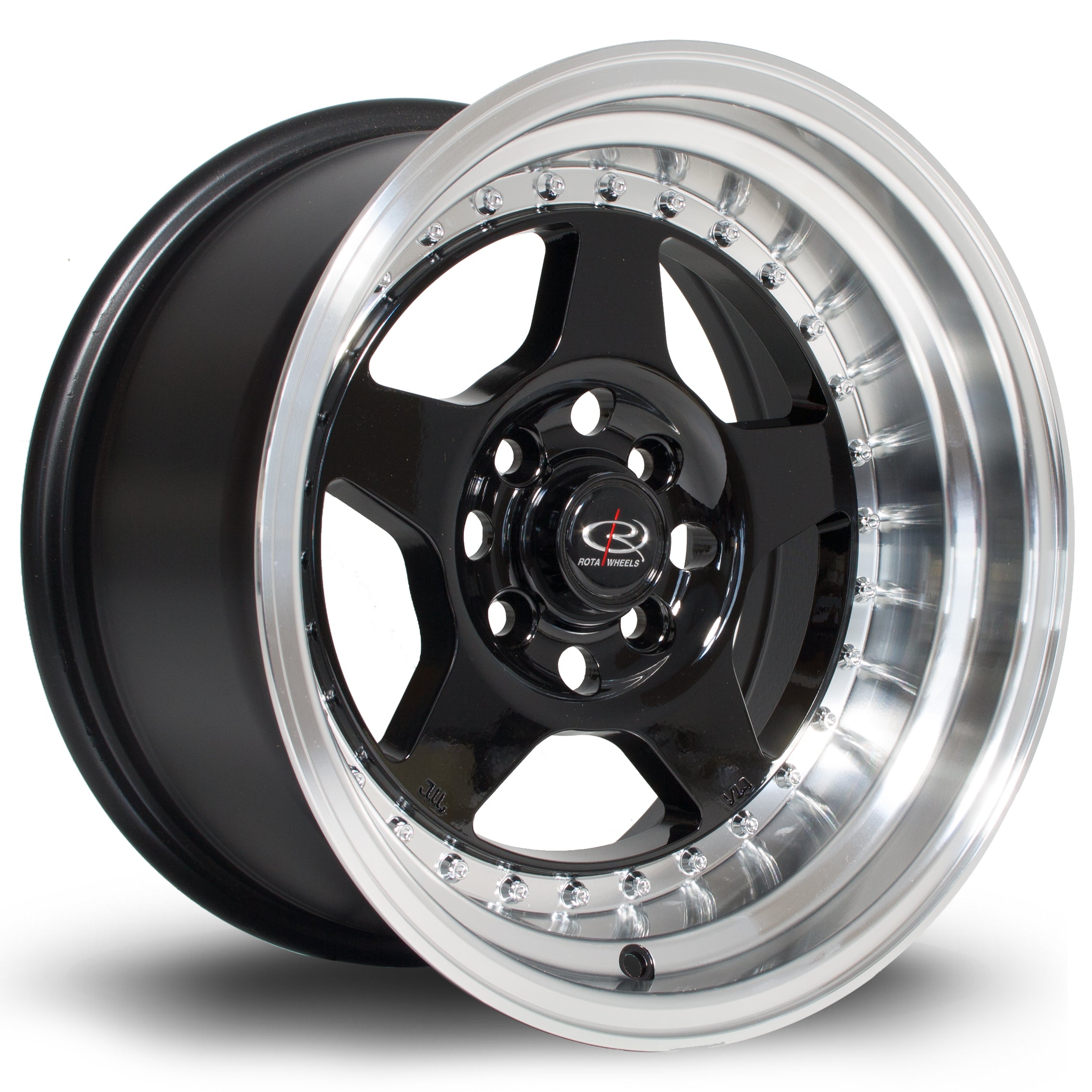 Rota Kyusha, 15 x 8 inch, 4114 PCD, ET0 Black Polished Lip - Rotashop