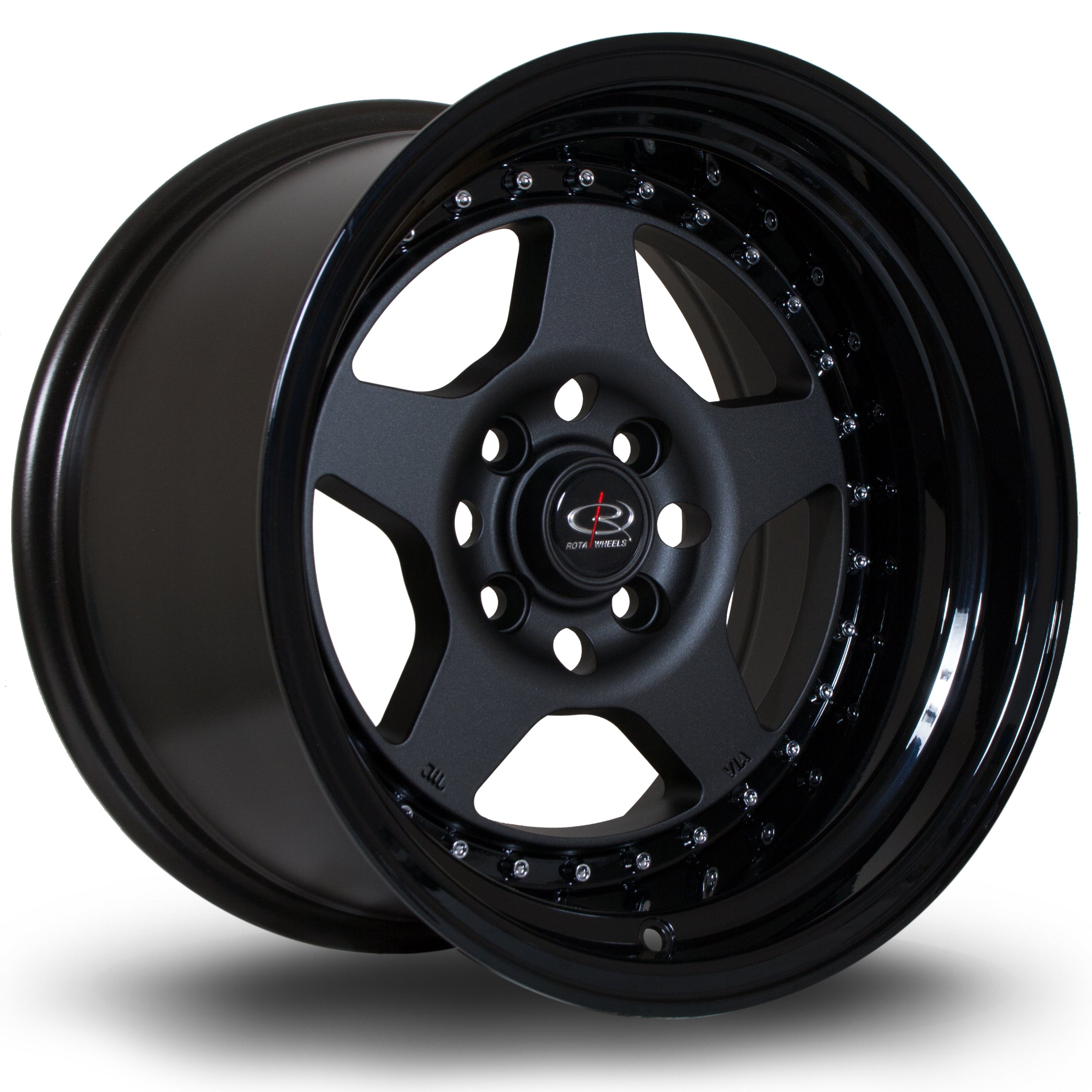Rota Kyusha, 15 x 9 inch, 4100 PCD, ET0 Flat Gunmetal with Gloss Black Lip - Rotashop