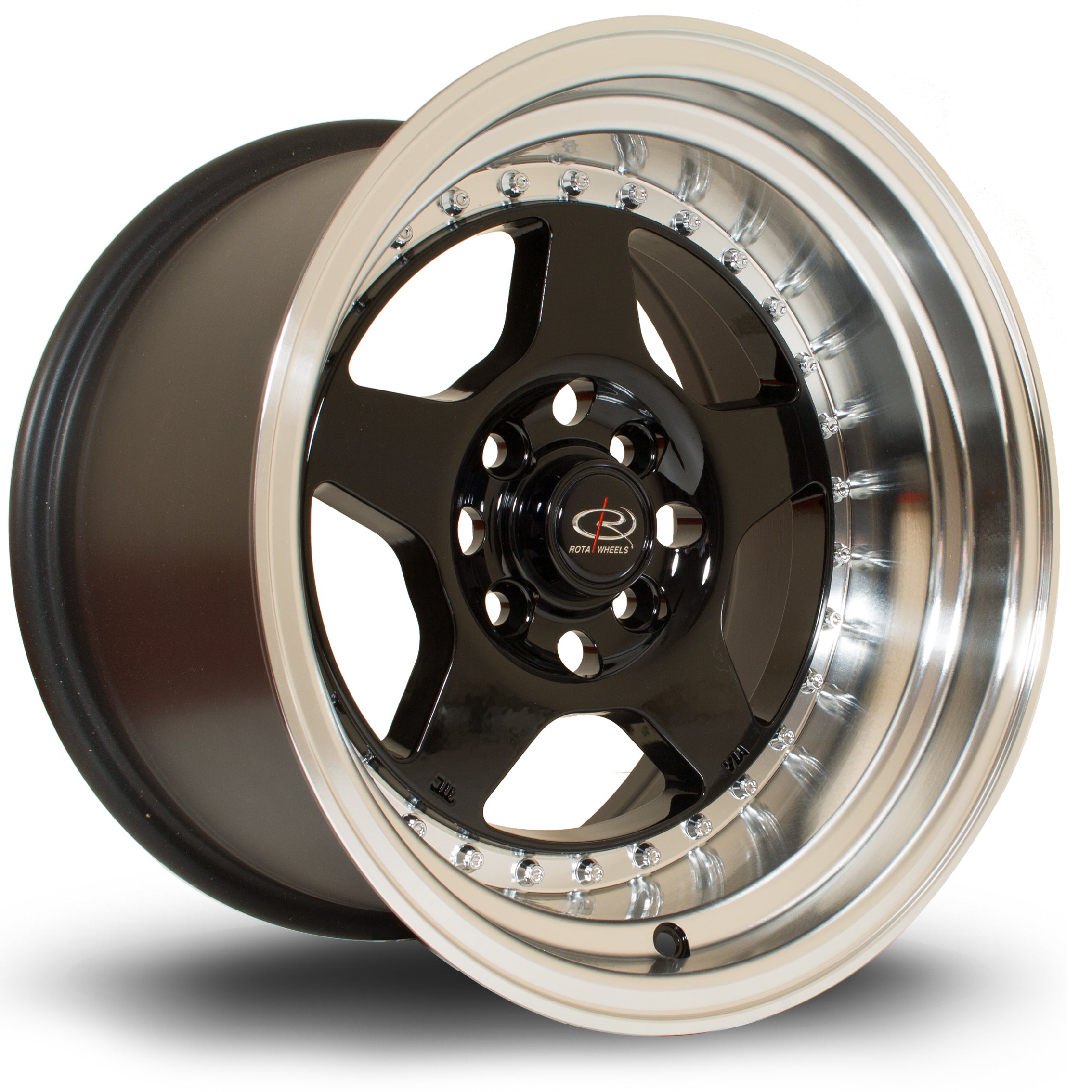 Rota Kyusha, 15 x 9 inch, 4114 PCD, ET0 Black Polished Lip - Rotashop