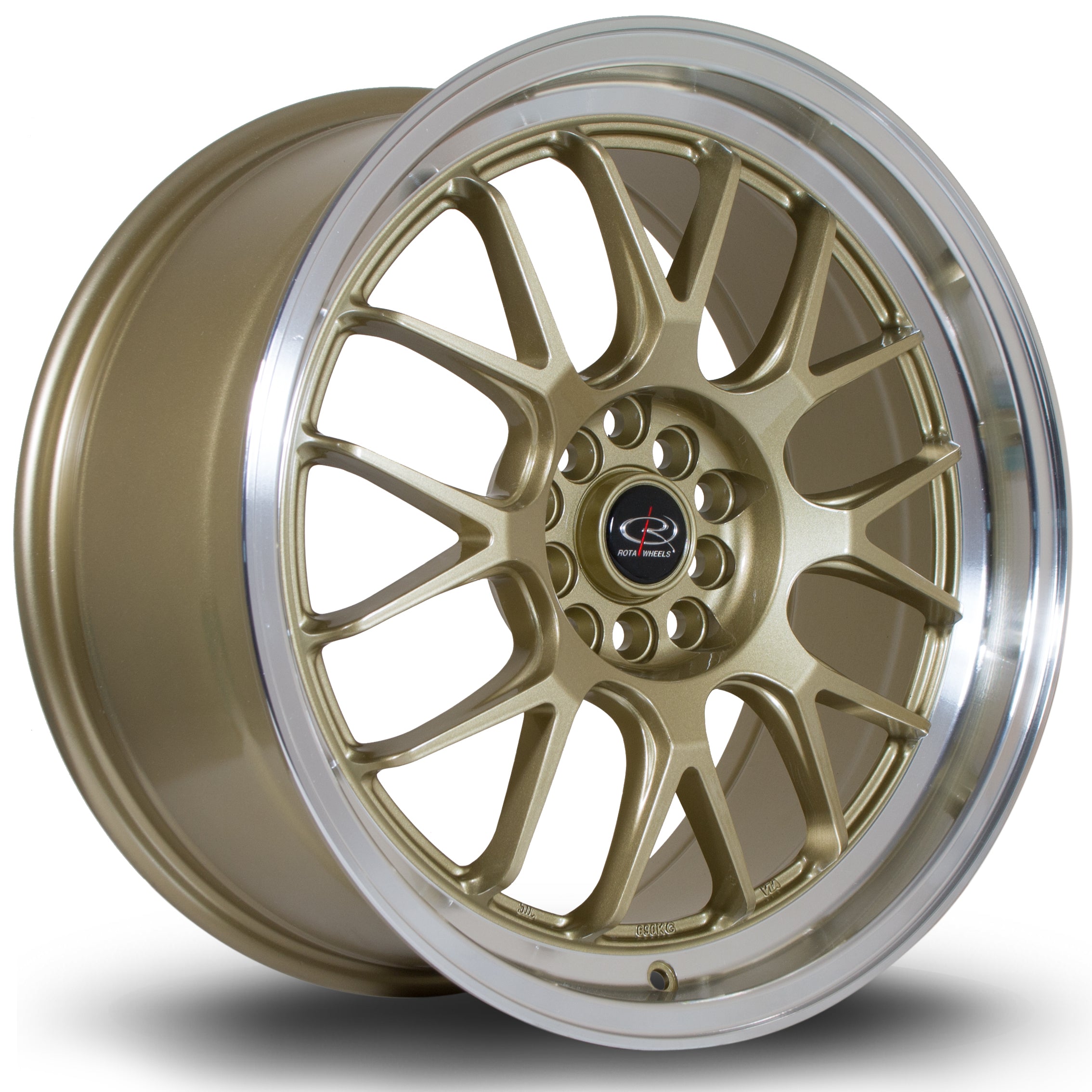 Rota MXR, 18 x 8.5 inch, 5114~5100 PCD, ET44 Gold Polished Lip - Rotashop