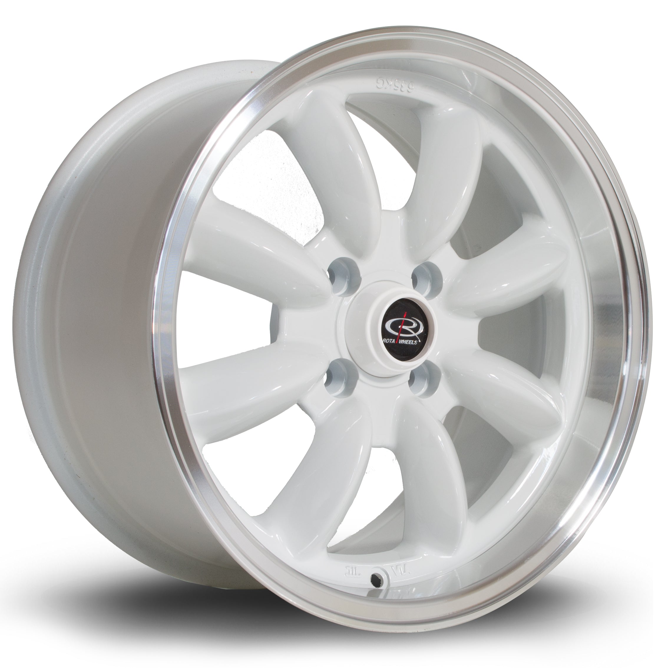 Rota RB, 15 x 8 inch, 4100 PCD, ET30 White with Polished Lip - Rotashop
