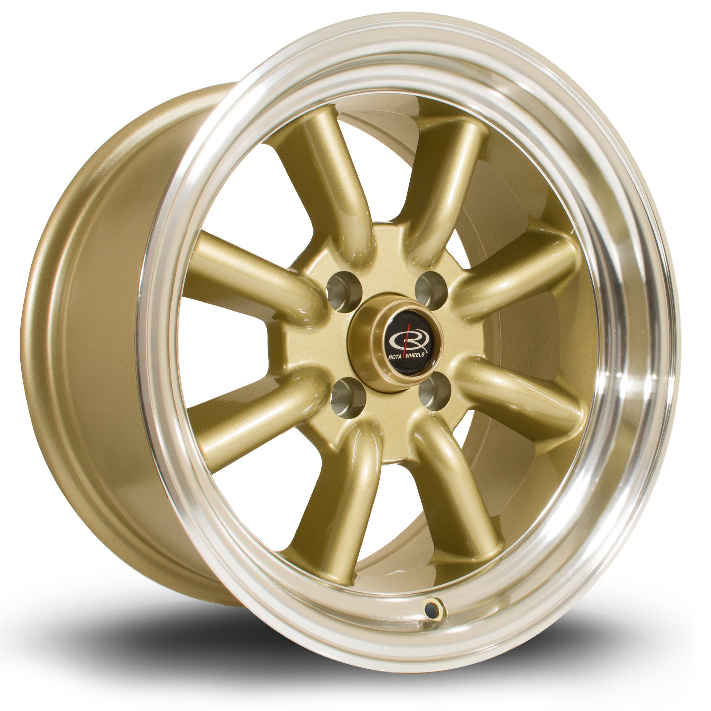 Rota RKR, 15 x 8 inch, 4100 PCD, ET0 Gold Polished Lip - Rotashop