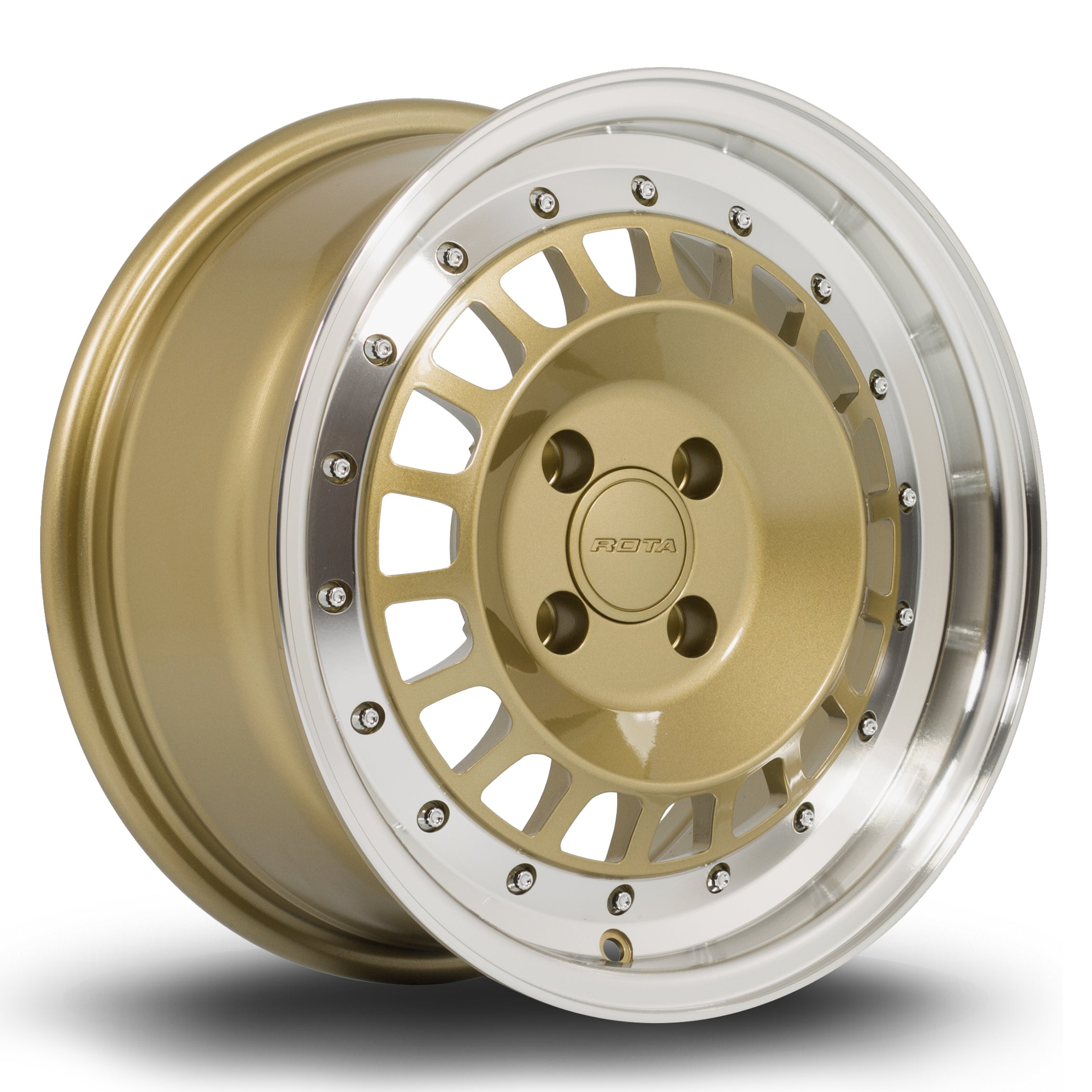 Rota Speciale, 15 x 7 inch, 4100 PCD, ET20 in Gold Polished Lip Single Rim - Rotashop