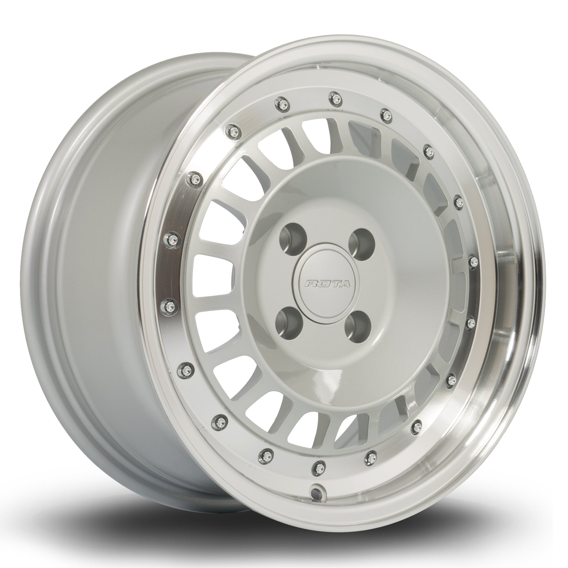 Rota Speciale, 15 x 7 inch, 4108 PCD, ET20 in Satin Silver with Polished Lip Single Rim - Rotashop